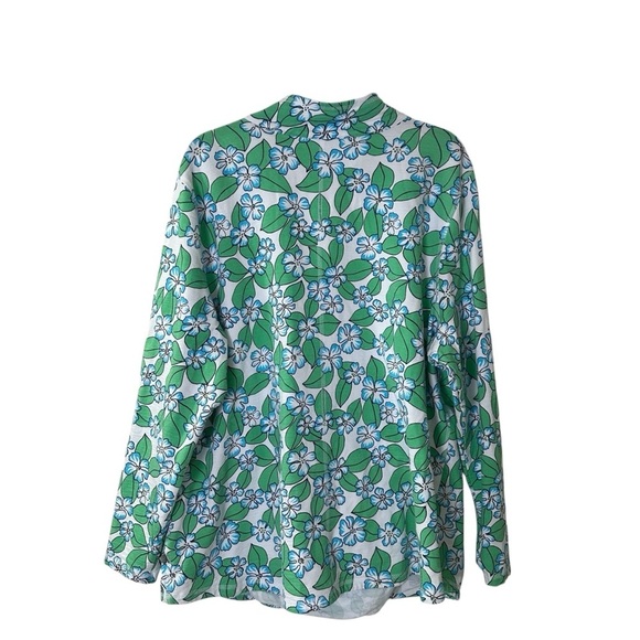 Talbots T by Talbots Women’s Plus 2X Cozy Crush Floral Fields Half-Zip Pullover - Picture 5 of 8